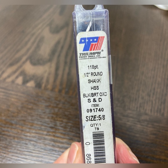 (1)x New Drill Bit Triumph Twist Drill Shank 5/8” Black Oxide Heavy Duty, 091740 - Picture 9 of 9